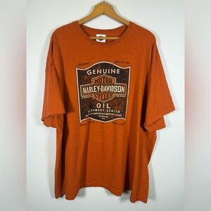 Harley-Davidson T-Shirt Mens 2XL Beartooth Pass Montana Motorcycle Orange Cotton